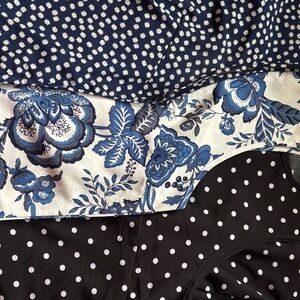 3 for $25 Blue Floral and Polka Dot Mixed Print minidress lot